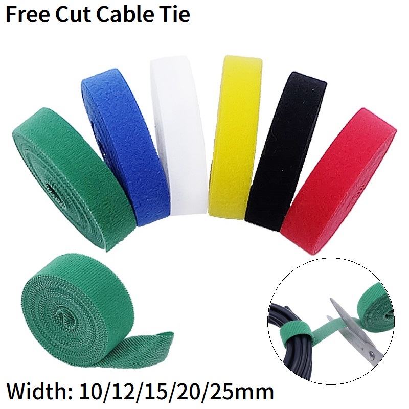 Gear Tie Reusable - 5M Self Adhesive Fastener 10/12/15/20/25mm Hook