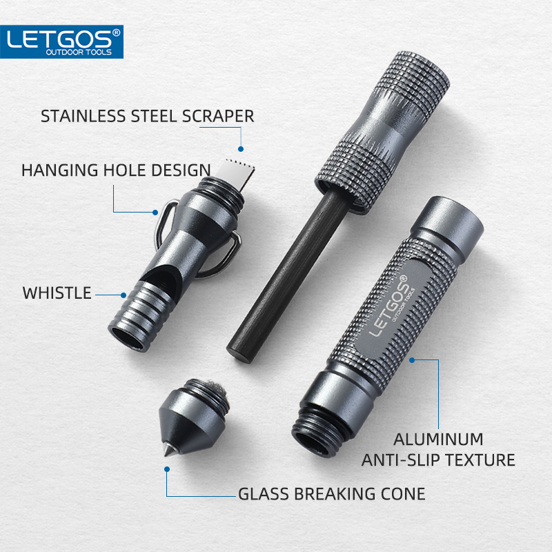 Ferro Rod Striker - New Waterproof High Decibel Survival Whistle