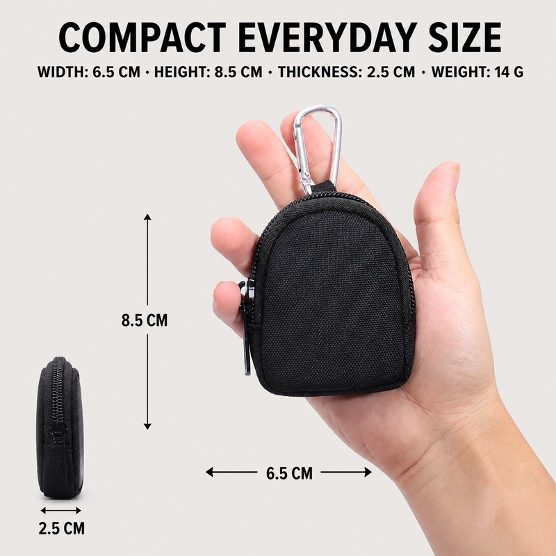 Mini Zipper Key Coin Pouch wit - огляд і ціна Edc Carry Coins