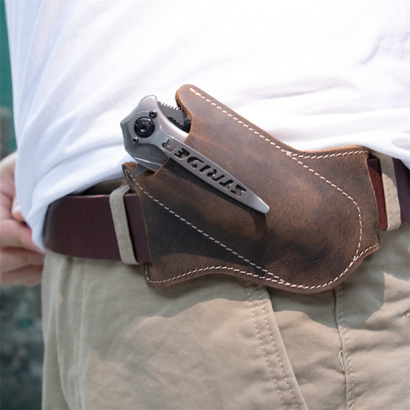 Leather Folding Knife Sheath,  - огляд і ціна Edc Carry Pocket Pouch