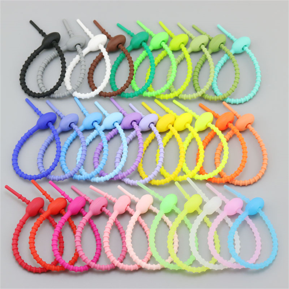10Pcs/Lot Multi Color Silicone - огляд і ціна Gear Tie Reusable